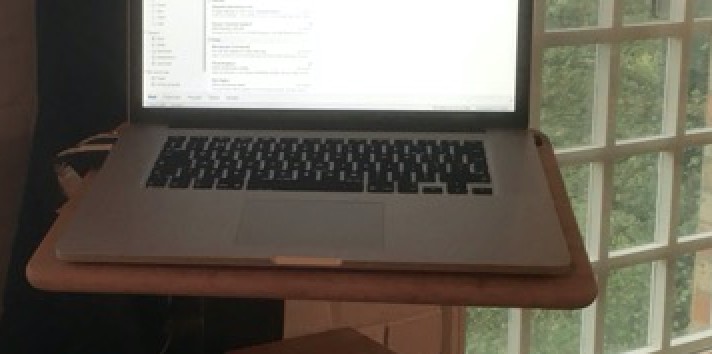 Laptop on stand