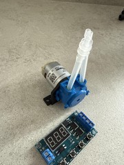 Peristaltic pump next to timer