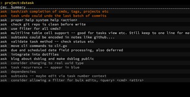 dstask showing tasks