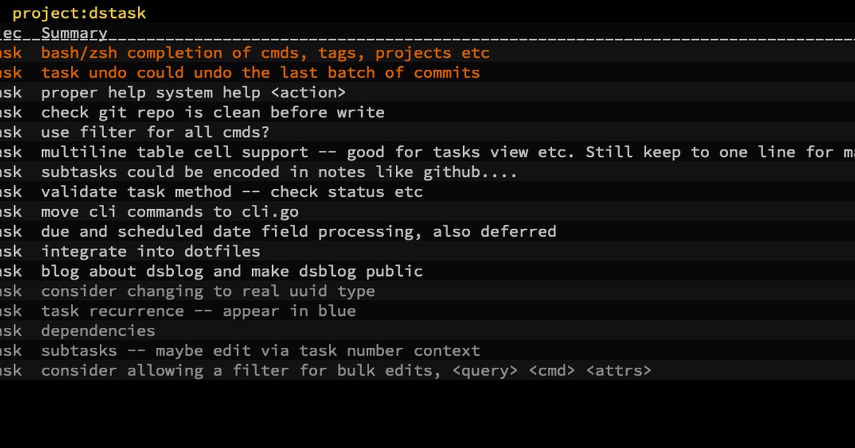 dstask, a terminal based git powered task manager - Cal Bryant