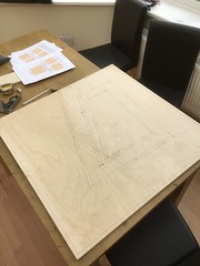 Side panel after marking with a frameing square
