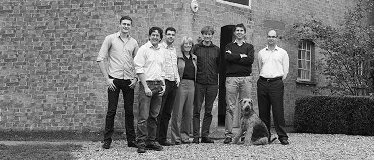 The early team, just after I started. Me, Rob, Andreas, Fi, Graeme, Tom, Scout (Tom's dog) and John (I know, needs more jpeg)