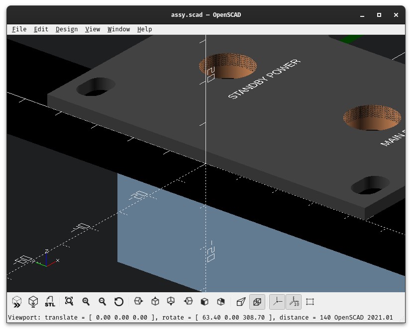 Chosen origin in OpenSCAD