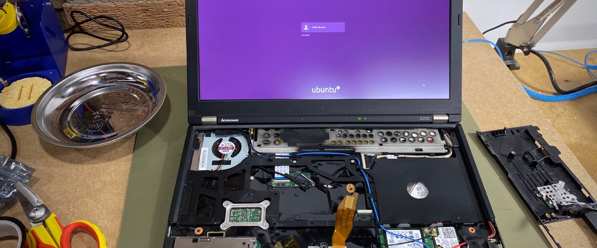 Thinkpad with cover removed