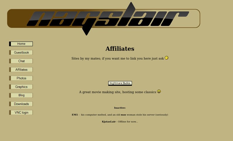 My website, 2005. Complete with guestbook!